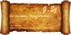 Grossman Szalviusz névjegykártya
